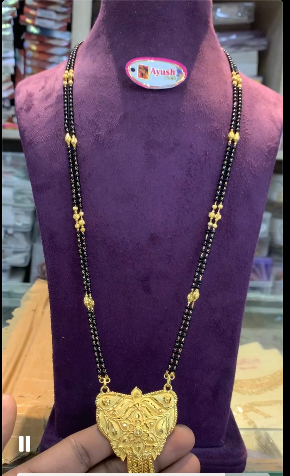 Long black mala BM-16