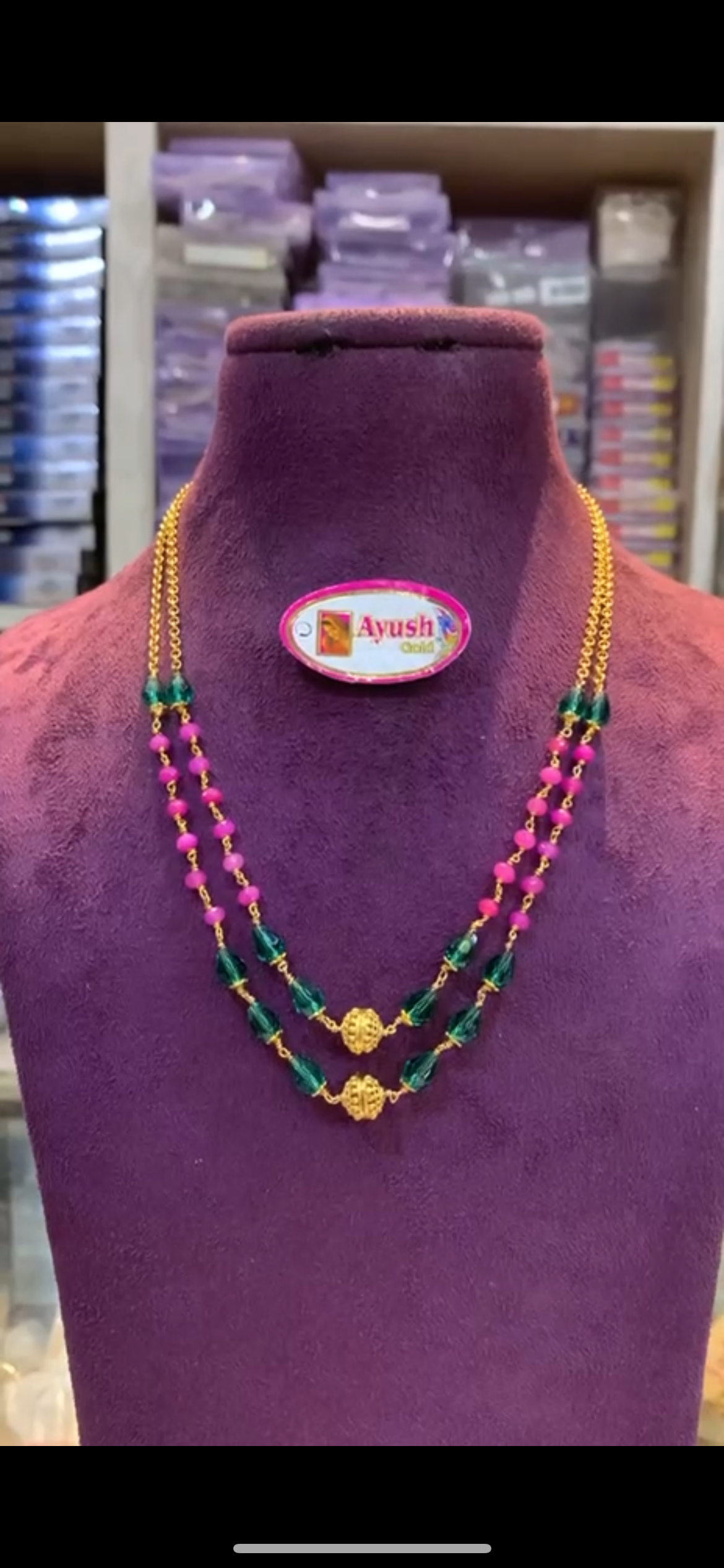 2 line Beads with NAKSHI balls BC-19